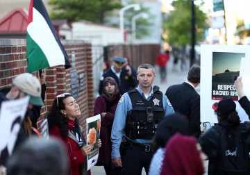 تظاهرة داعمة للفلسطينيين في شيكاغو
