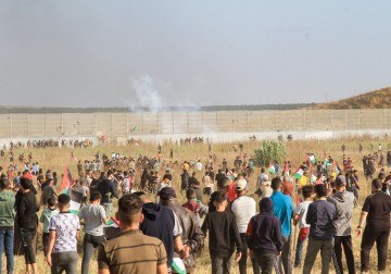 مسيرة غاضبة على الحدود الشرقية لمدينة غزة رفضا لـ مسيرة الأعلام الصهيونية