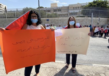 وقفة احتجاجية في بيت لحم ضد جرائم القتل والعنف ضد النساء 