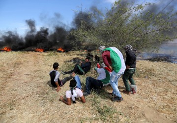 مسيرة العودة الكبرى في يومها الرابع