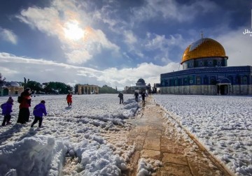 أجواء الثلوج في المسجد الأقصى