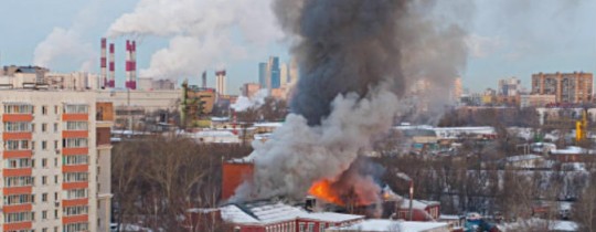 ارشيفية - حريق في مصنع بموسكو