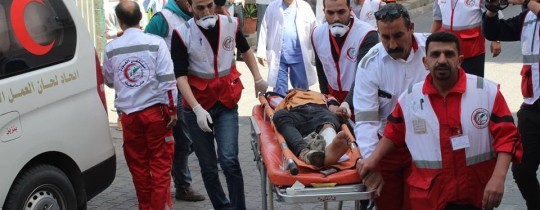 طواقم مستشفى العودة، شمال قطاع غزة، التابعة لاتحاد لجان العمل الصحي- ارشيف