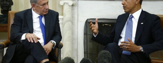 الرئيس الاميركي باراك اوباما ورئيس وزراء الاحتلال بنيامين نتنياهو