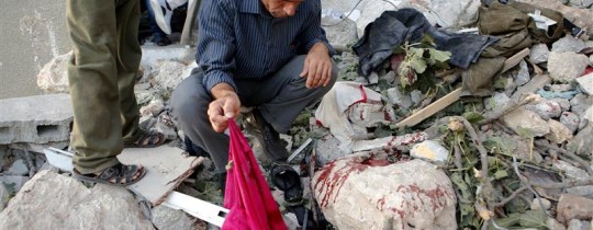 آثار الدماء بعد استشهاد المقاوم محمد الفقيه 