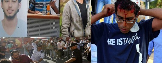 باسل الأعرج عقب اعتداء عناصر الأجهزة الأمنية عليه إبان الاحتجاجات في رام الله ضد زيارة موفاز