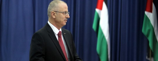 رئيس وزراء حكومة التوافق الوطني الفلسطيني، رامي الحمد الله