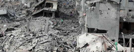 ارشيفية- جانب من دمار حي الشجاعية جراء العدوان الاخير على غزة