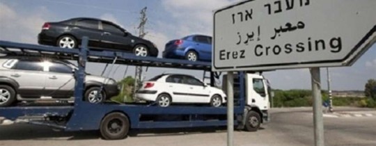 ادخال المركبات إلى غزة من خلال 