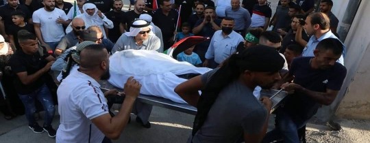 تشييع جثمان الشهيدة ابتسام الكعابنة في مخيم عقبة جبر