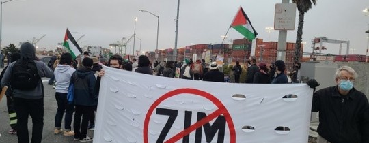 متظاهرون يمنعون تفريغ سفينة اسرائيلية في ميناء نيوجيرسي الأميركية