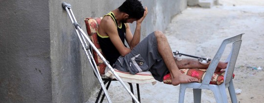أحد جرحى مسيرات العودة في غزة