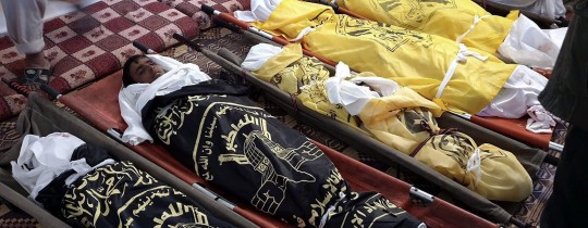 تشييع شهداء عائلة أبو ملحوس في دير البلح