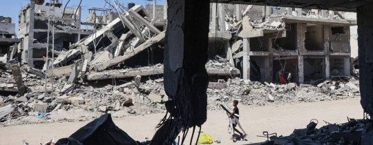 أحد المباني المدمرة