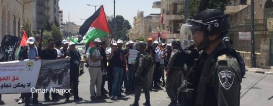 جانب من قمع مسيرة النكبة في بيت لحم- وكالات