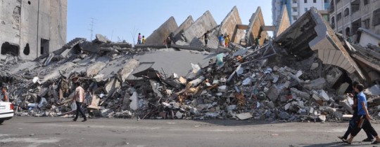 قصف الاحتلال الإسرائيلي إذاعة صوت الشعب خلال العدوان الأخير على القطاع