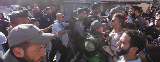 صورة من قمع الاحتلال لاعتصام يوم أمس 16 يوليو 2017 - ارشيف