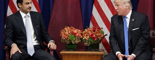 أرشيفية - ترامب وأمير قطر