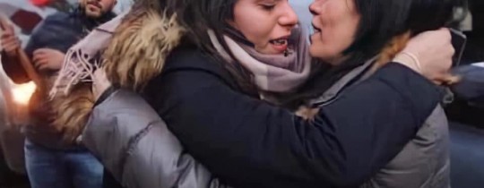 سهى جرار برفقة والدتها المناضلة خالدة جرار