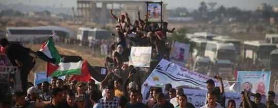 من فعاليات مسيرة العودة خلال جمعة "الوفاء لشهداء القدس" - مصادر محلية