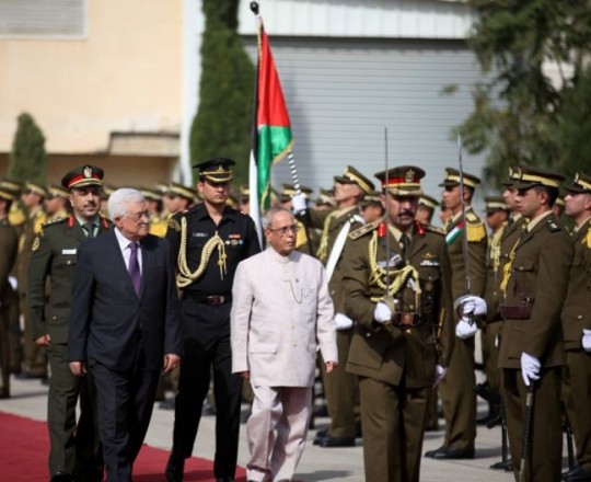 من مراسم استقبال الرئيس الهندي برام الله اليوم