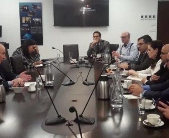 الصحفيون العرب خلال لقائهم في الكنيست