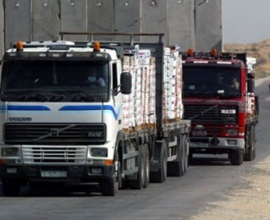 إدخال 640 شاحنة عبر معبر كرم أبو سالم اليوم