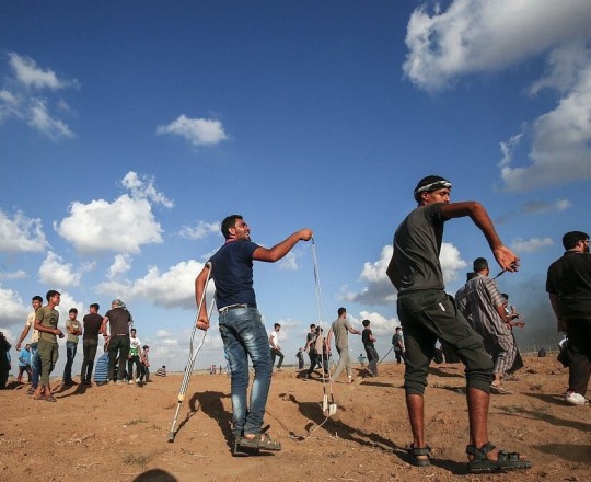 في الجمعة الـ 24 من ضمن فعاليات مسيرات العودة وكسر الحصار - وكالات