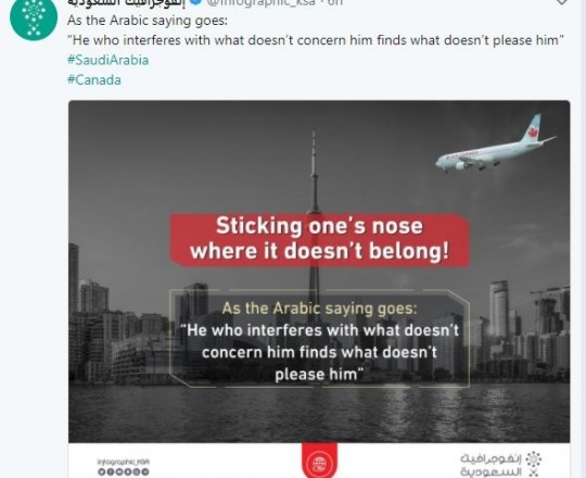 صورة للتغريدة التي نشرها الحساب المذكور (عن تويتر)