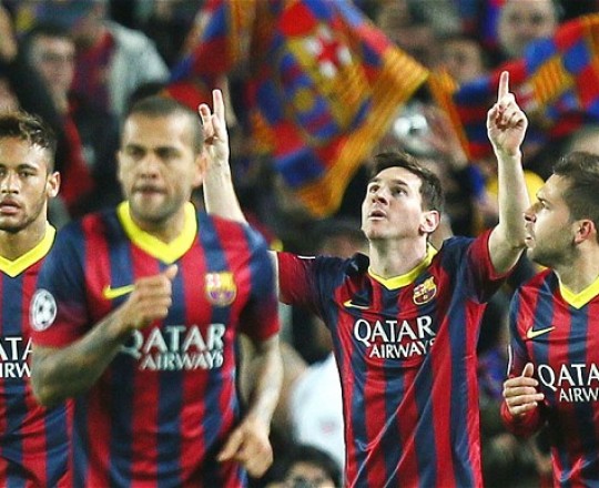 ارشيفية - مجموعة لاعبين من فريق برشلونة الأسباني 