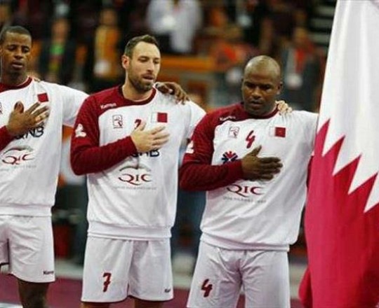 في احد مباريات منتخب قطر لكرة القدم