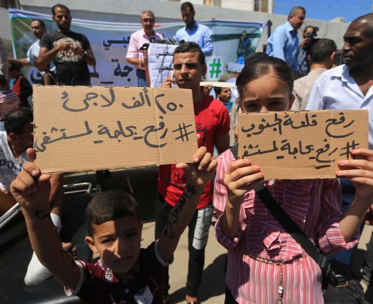 من مظاهرة للمطالبة ببناء مستشفى في رفح - 1 أغسطس 2018 