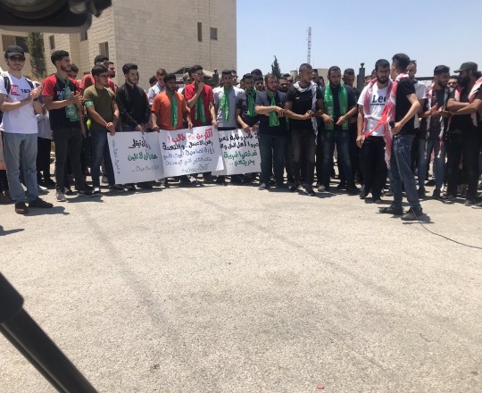 اعتصام الطلبة في جامعة بيرزيت