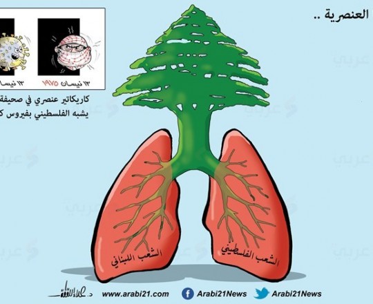 كاريكاتير للفنان الفلسطيني علاء اللقطة 