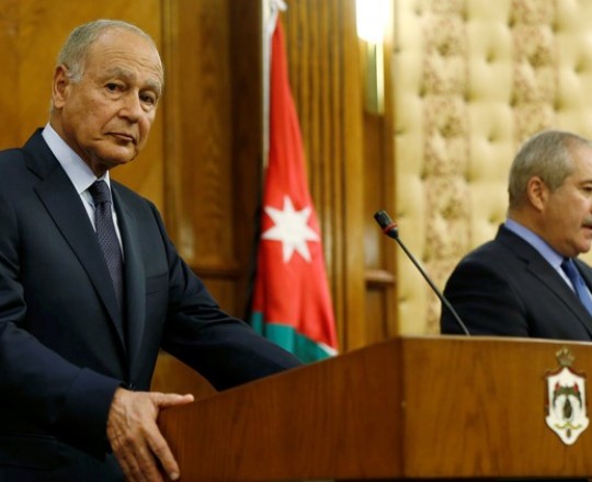 أحمد أبو الغيط  في مؤتمر صحفي (أرشيف)