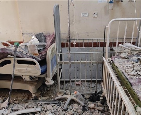 قصف تعرض له مستفى العودة شمال قطاع غزة