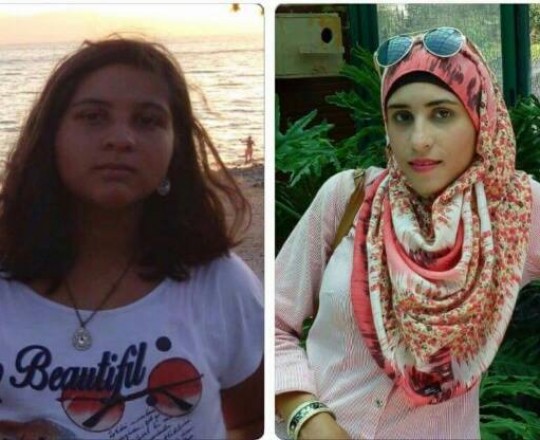 الطفلة عبير ماهر الماجد 16 عاماً، وشقيقتها وفاء ماهر الماجد 14 عاما