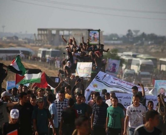 من فعاليات مسيرة العودة خلال جمعة "الوفاء لشهداء القدس" - مصادر محلية