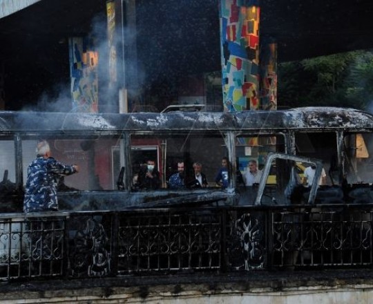 تفجير سابق لحافلة جنود في دمشق