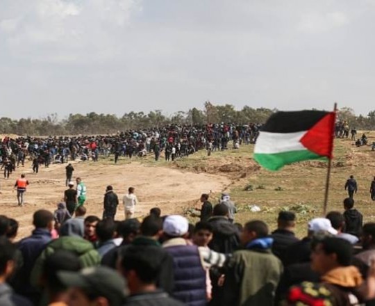 من فعاليات مسيرة العودة الكبرى شرق قطاع غزة - أرشيف