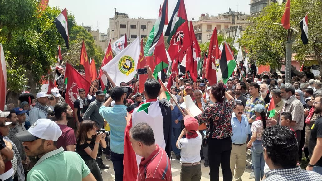 قوى وأحزاب سورية وفلسطينية تنظم وقفة مُساندة لفلسطين (3).jpg